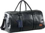 Weekender Oversized Travel Duffel Bag With Shoe Pouch, Leather Carry On Bag